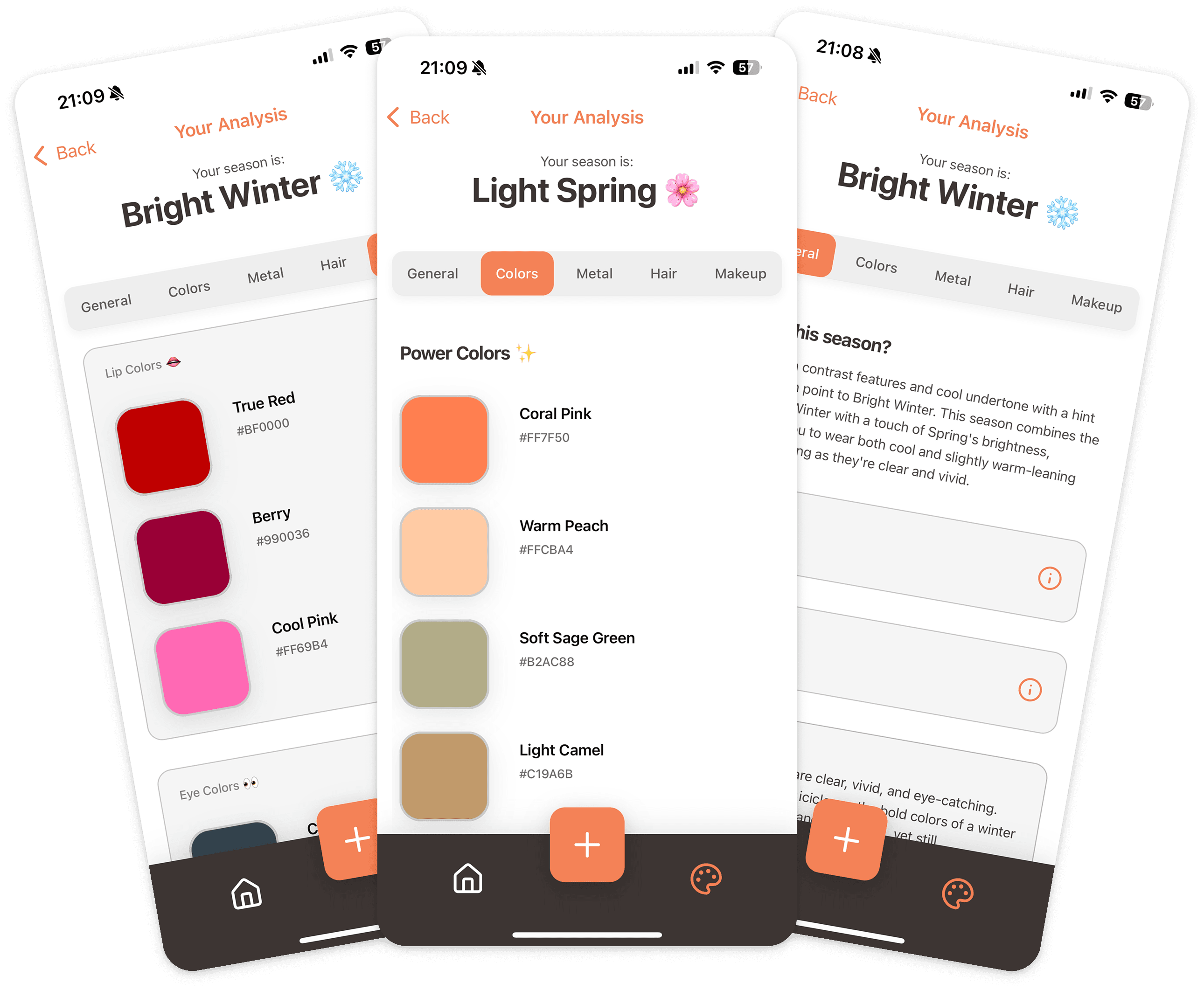 Screenshot of analysis results in the MySeason app